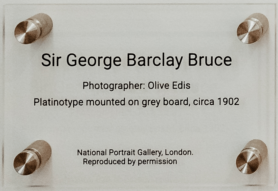 Museum plaque for Sir George Barclay Bruce photograph