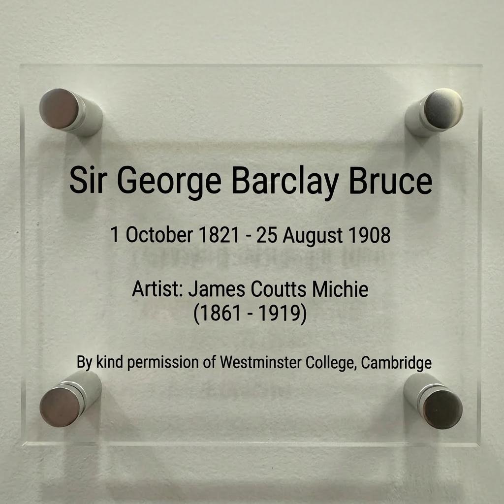 Museum plaque for Sir George Barclay Bruce portrait