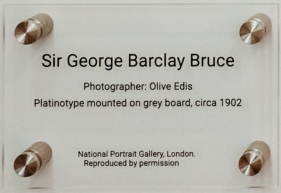 Museum plaque for Sir George Barclay Bruce photograph