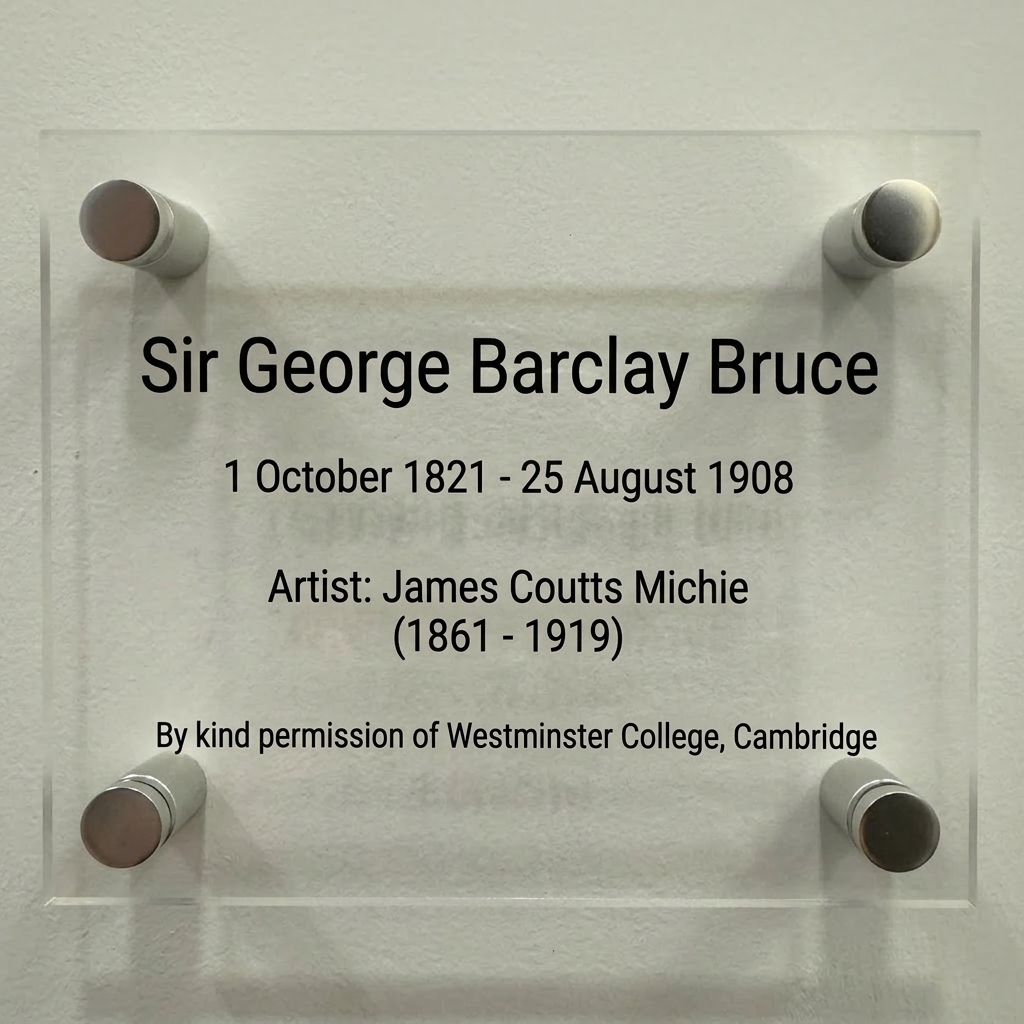Museum plaque for Sir George Barclay Bruce portrait