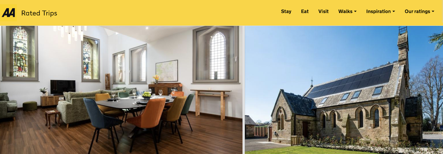 Warskburn Old Church Banner on AA Rated Trips